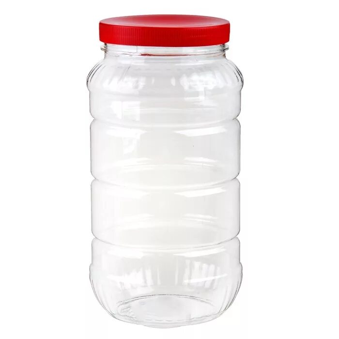 Банка пэт 2,5л. Емкость универсальная 1,0л. Большая пластиковая банка. " снековая" с крышкой 110мм / 25 (400). Банка полиэтиленовая с крышкой.