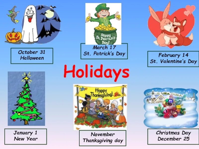 Holiday презентация. Праздники на английском. Праздники по английскому языку. Праздники на английском для детей. Английские праздники на английском.
