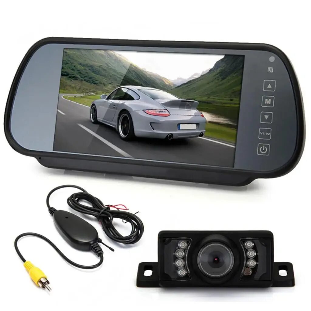 Монитор 7" для авторегистраторов с аудио mm-lcd007-a. Регистратор Rearview Mirror. TFT-LCD Monitor автомобильный камера заднего хода. Включи машина камер