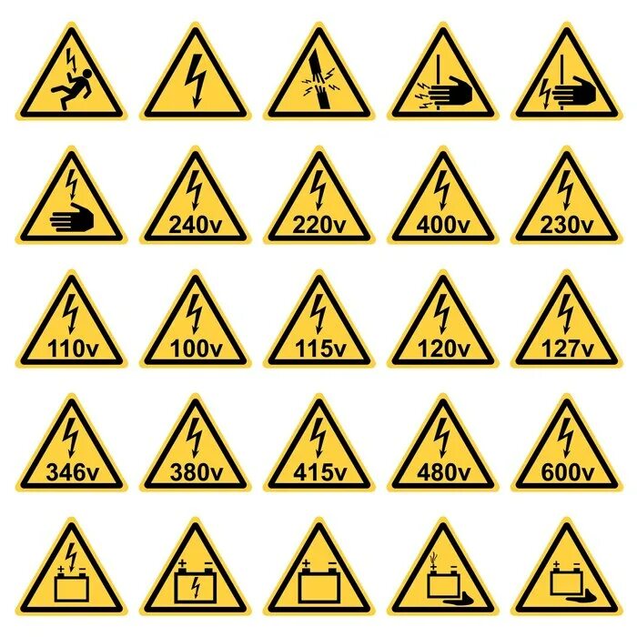 Треугольник в желтом круге. Предупреждающие знаки. Предупреждающие таблички. Знаки предупреждающие об опасности. Предупреждающие наклейки на экскаватор.