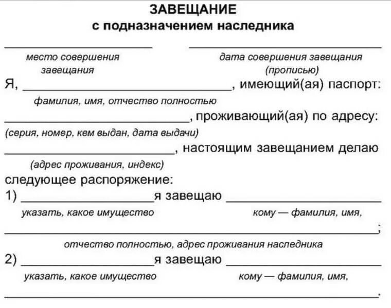 Завещанный как пишется