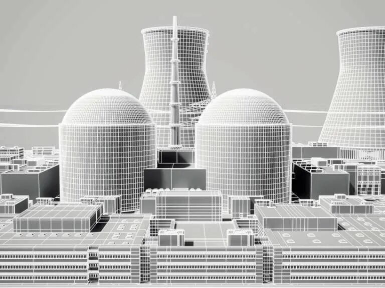 Надежная аэс. Электростанция 3d. Электростанция 3d модель. Макет АЭС. Модель атомной электростанции.