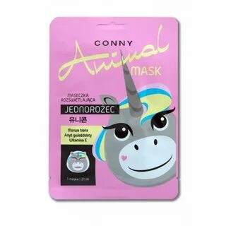 Conny, Animal Mask, maseczka rozświetlająca w płachcie Jednorożec, 21 ml Sklep E