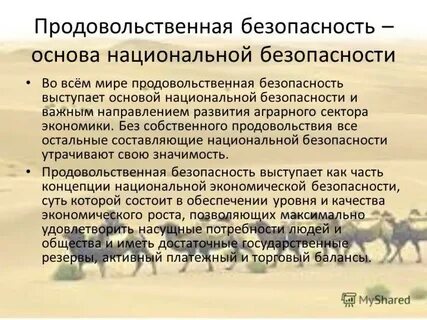 Продовольственная и энергетическая проблема
