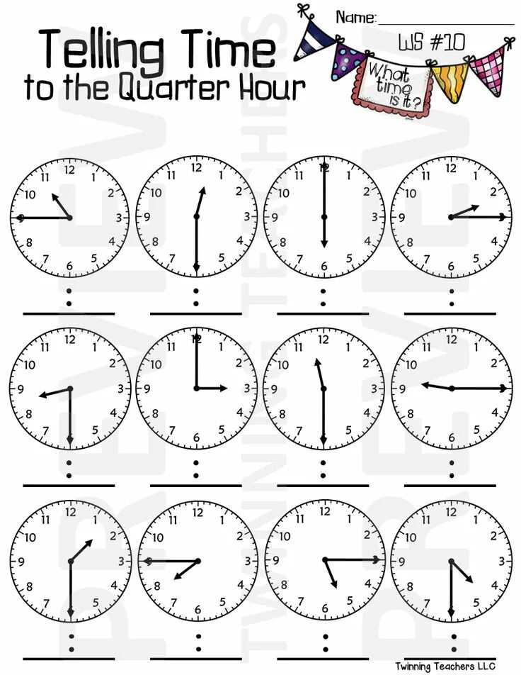 Telling the time worksheet