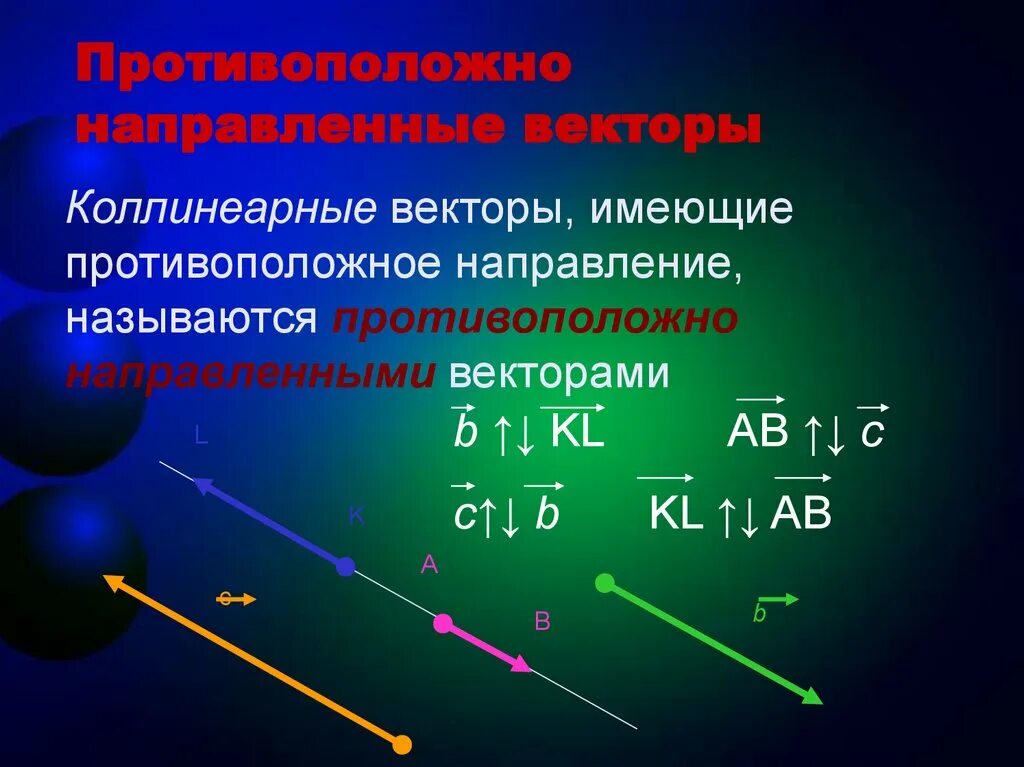 Коллинеарные векторы в пространстве. Противоположно направленные векторы. Понятие коллинеарных векторов. Коллинеарность векторов в пространстве. Противоположно направленные векторы координаты