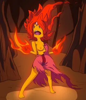 nekomate14 edited, flame princess, adventure time, angry, nipple.