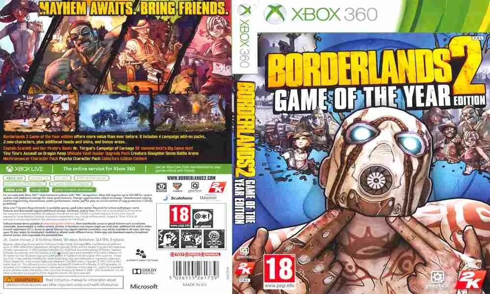 Бордерлендс 3 Xbox 360. Borderlands 2 Xbox 360. Borderlands 2 Xbox 360 обложка. Игра на иксбокс 360 Borderlands 3. Игры game of the year edition