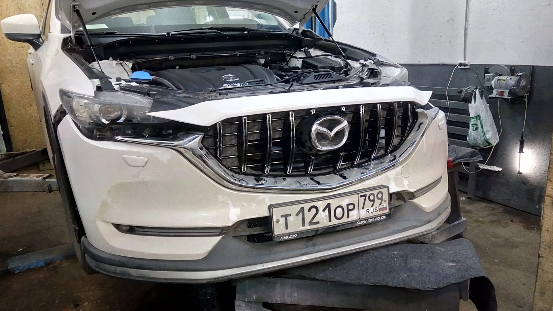 Замена решетки+ оригинальная Губа Mazda Speed - Mazda CX-5 (2G), 2 л, 2019 года 