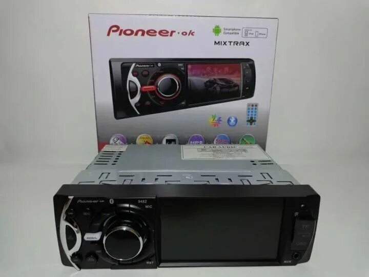 Pioneer ok 4 64. Магнитола Пионер ok 4404. Магнитола Pioneer 1 din с экраном.