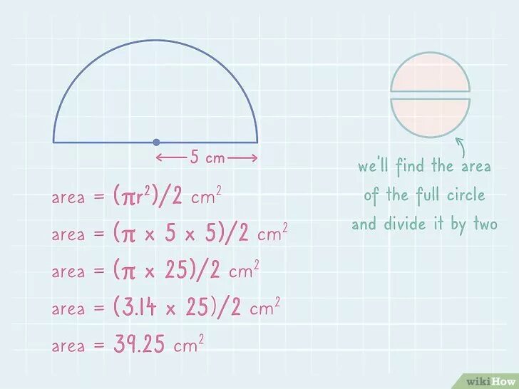 Площадь полуокружности формула. Площадь полукруга. Площадь половины окружности формула. Как найти площадь полукруга.