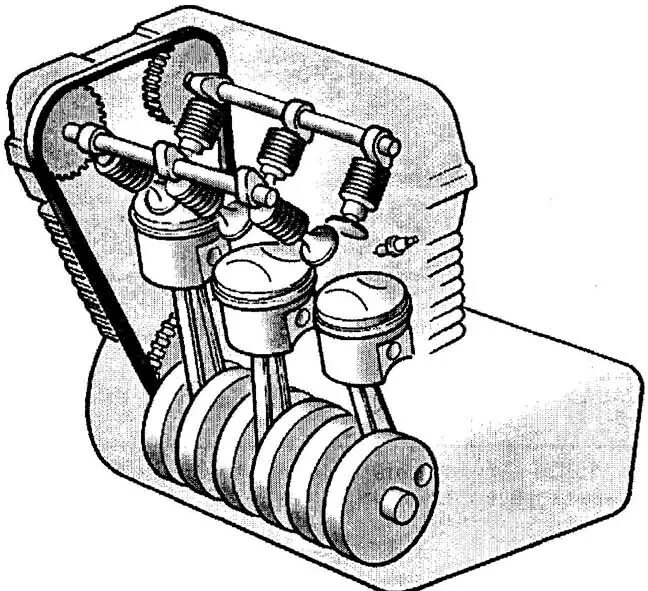 Первый четвертый цилиндр. Рядный четырехцилиндровый двигатель схема. Схема зажигания 3х цилиндровый двигатель дизель. Рядный двухцилиндровый четырехтактный двигатель. Схема работы 3 цилиндрового двигателя.