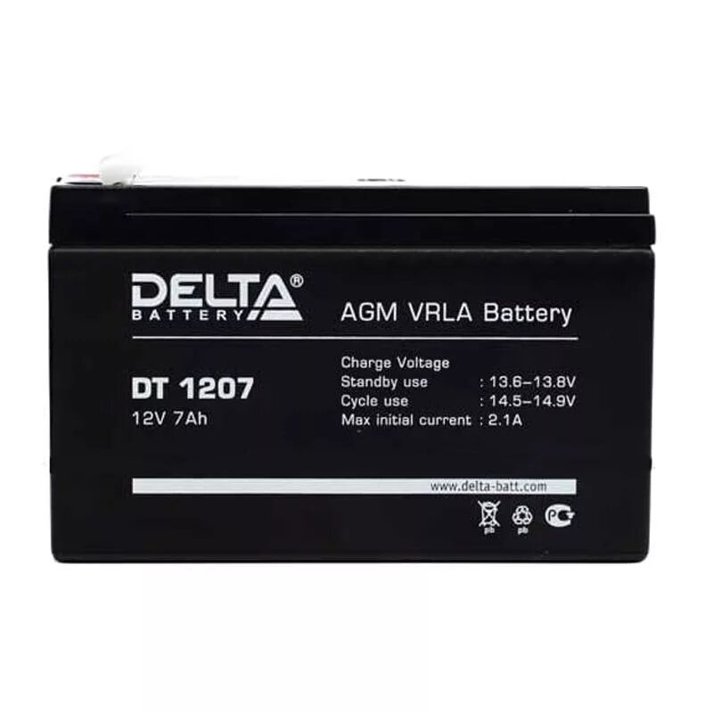 Аккумулятор 12в 7ач delta 1207. Dt 1207 аккумулятор 7ач 12в delta. батарея для ибп delta dt 1207. dt 1207 аккумулятор 12в/7ач. батарея аккумуляторная delta dt 1207 12в 7ач agm 95х151х65мм.