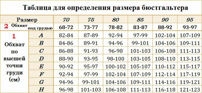 Размер бюстгальтера 85с