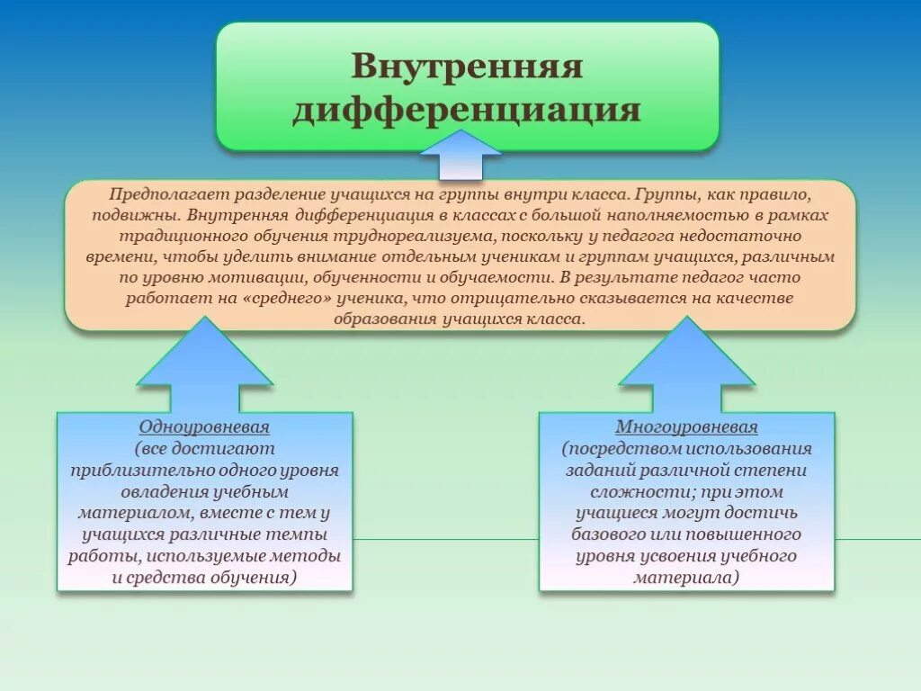 Внутренняя дифференциация обучения. Дифференциация учащихся. Внешняя и внутренняя дифференциация. Внутренняя дифференциация процесса обучения это. Семейная дифференциация