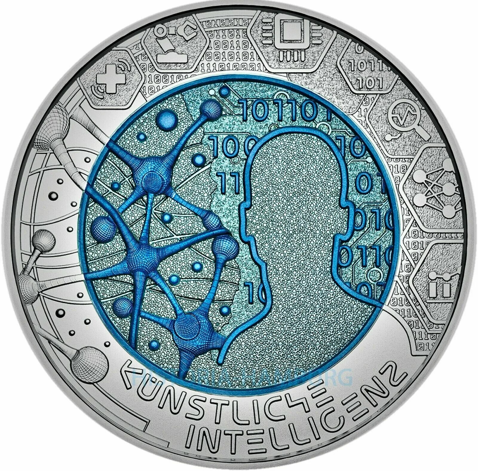 Монета биткоин bitcoin. Монета искусственный интеллект. Деньги в будущем. Австрия 25 евро, 2019 искусственный интеллект. Деньги будущего.