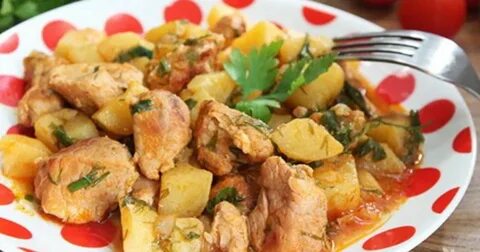 Вкусное мясо с картошкой и овощами