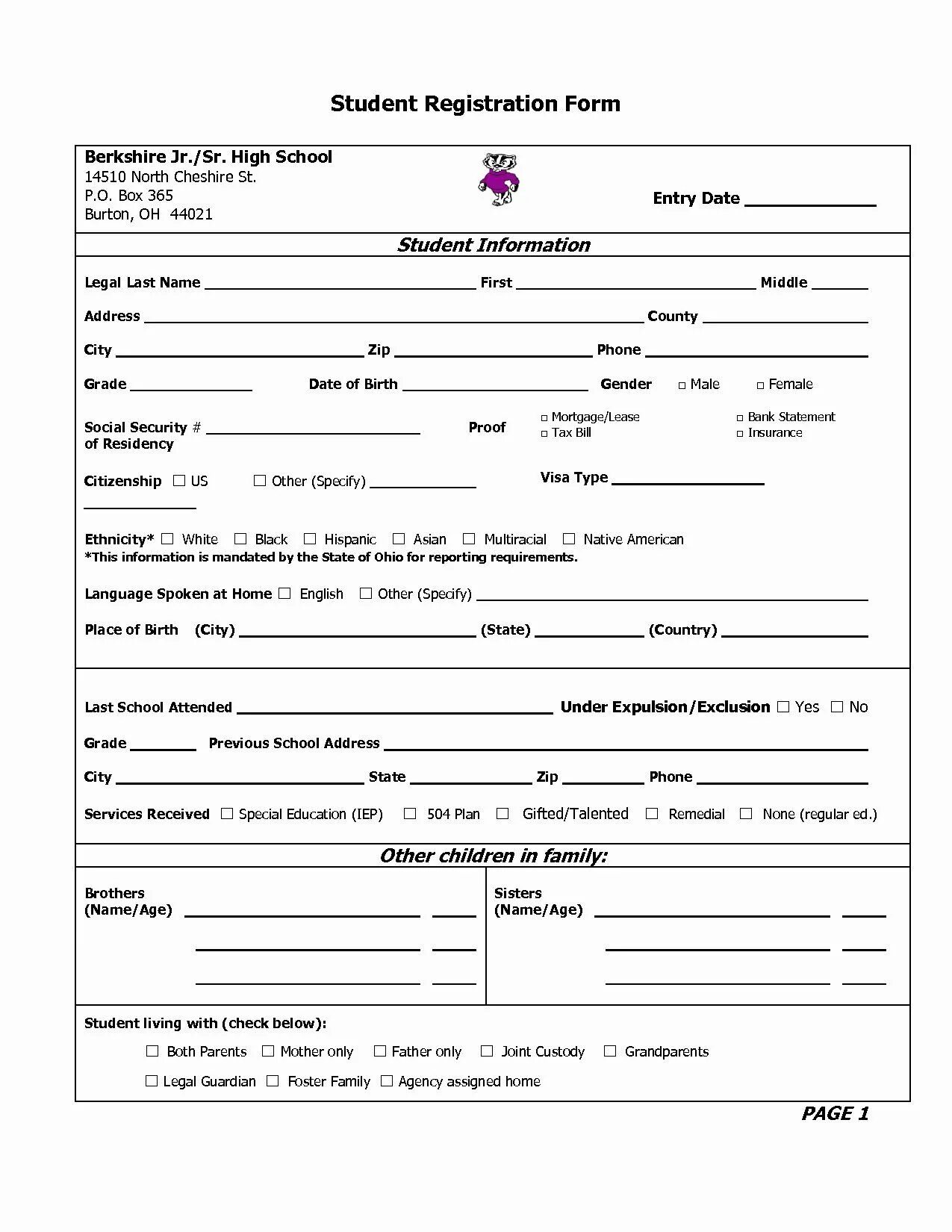 Student registration