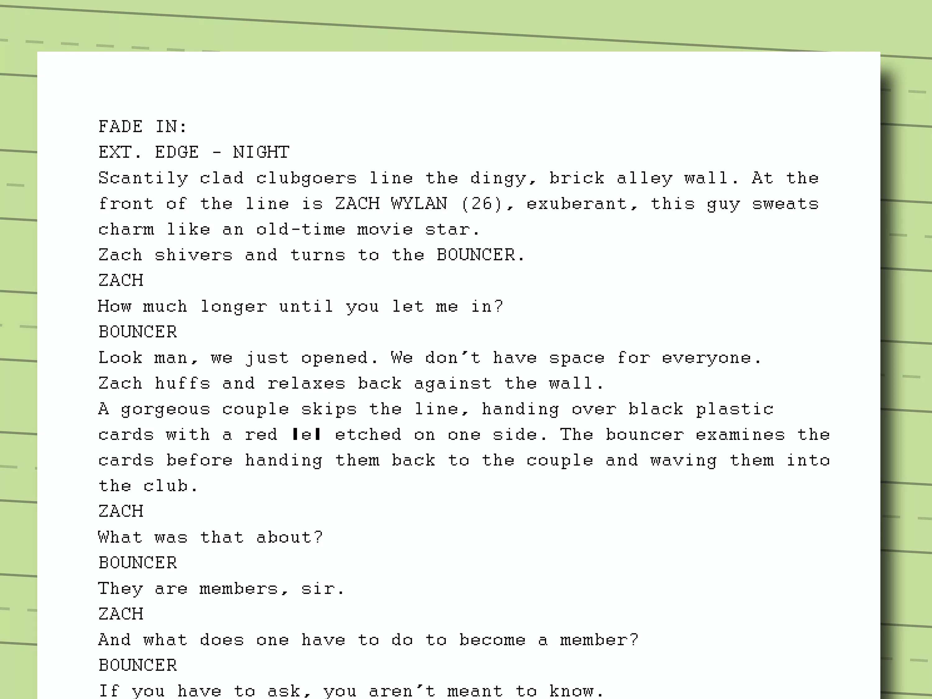 Movie scripts. How to write a script. Script example.