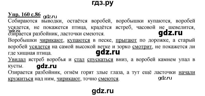 Русский четвертый класс страница 77 упражнение 160