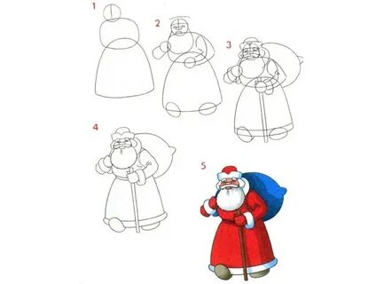 Рисуем деда мороза поэтапно презентация 1 класс