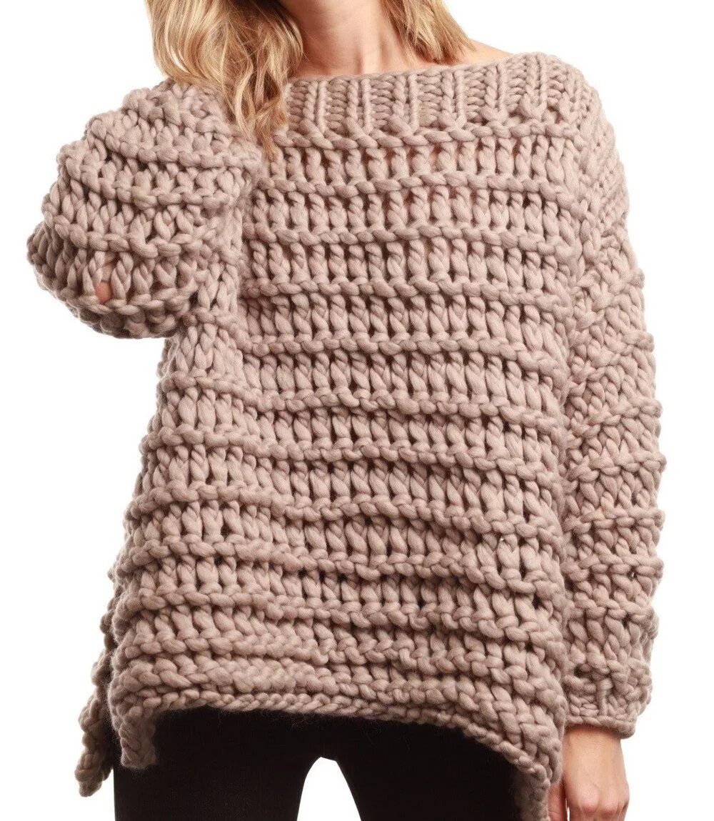 Кофта крупной вязки. Крупная вязка для начинающих. Свитер крупной вязки женский. Кофта крупной вязки. Плед из толстой пряжи.