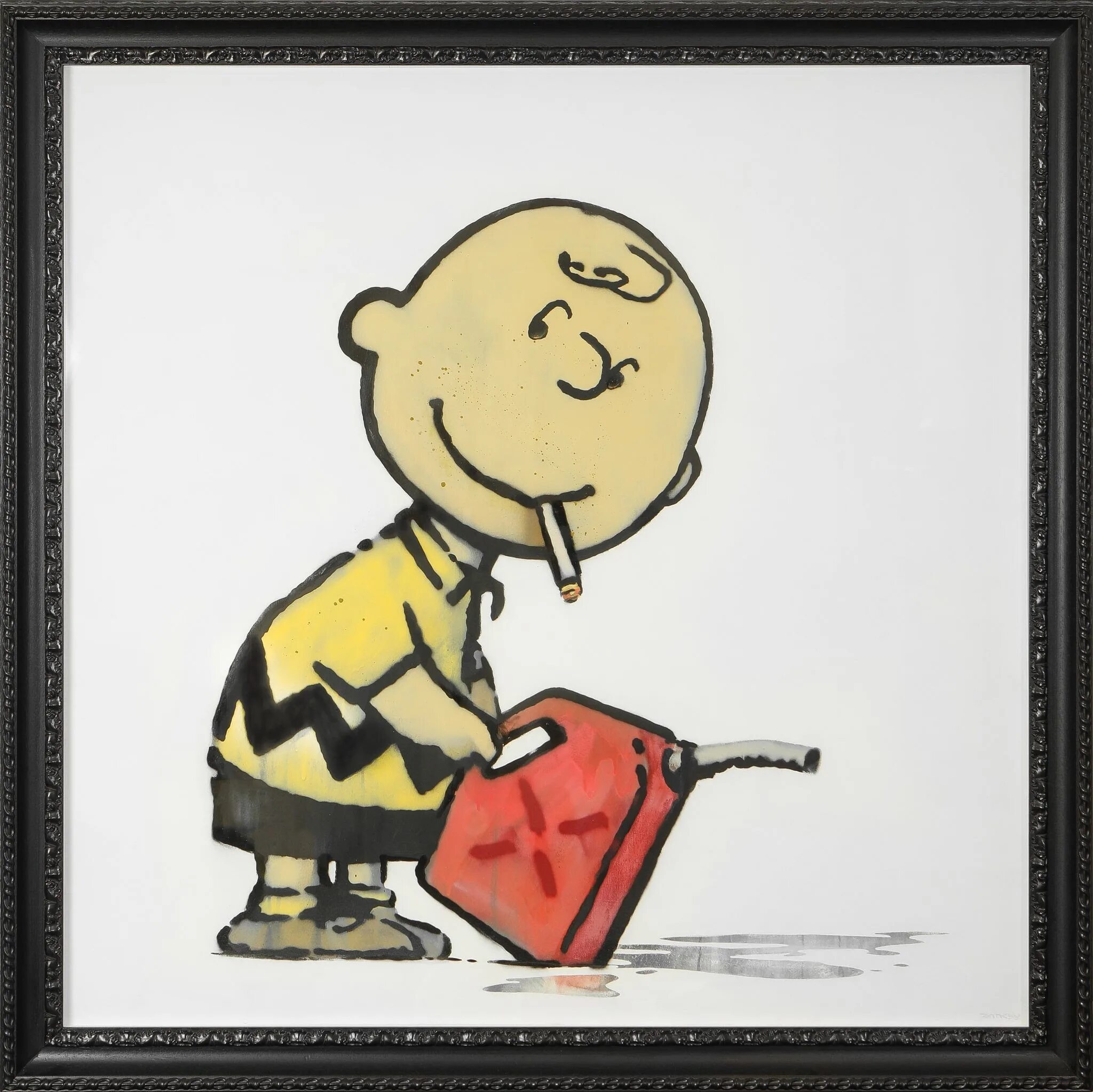 Already sold. Чарли Браун Бэнкси. Banksy Charlie Brown. Бэнкси Чарли Браун картина. Лысый Твити Бэнкси.