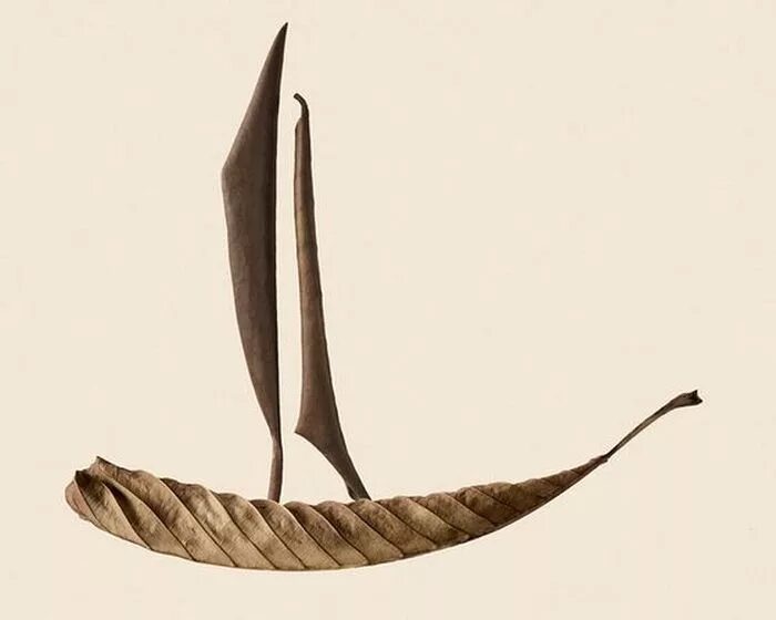 Сделать кораблик из листьев. Кораблик из камышиного листа. a boat made of dry leaf.