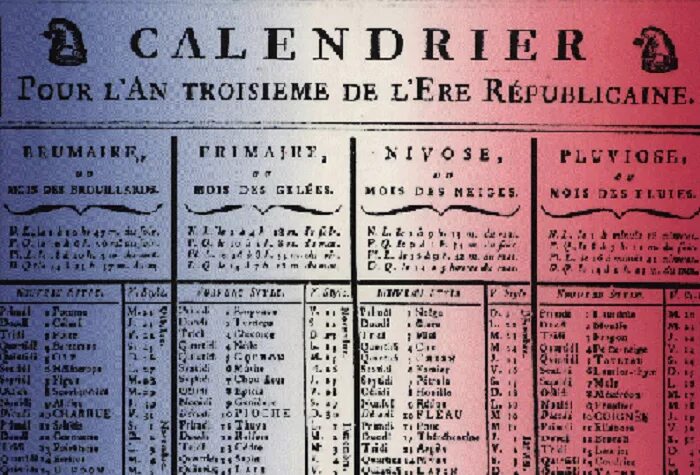 Календарь во время французской революции. Французский революционный календарь. Французский Республиканский календарь. Революционный календарь французской революции.