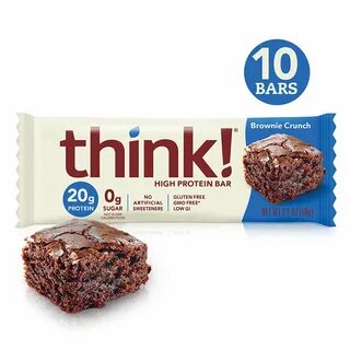 The Think protein bars are gluten-free, vegan, non-GMO, Kosher, and free fr...