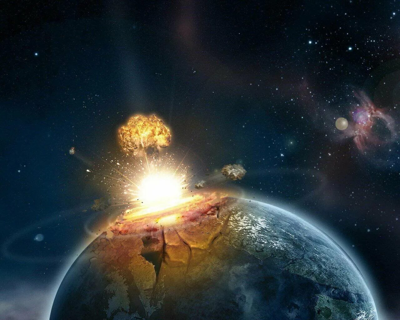 Вселенная долго скучала и уничтожала планету. 2012 Год конец света 21 декабря. Взрыв планеты земля. Космос взрыв планеты. Атомный взрыв из космоса.