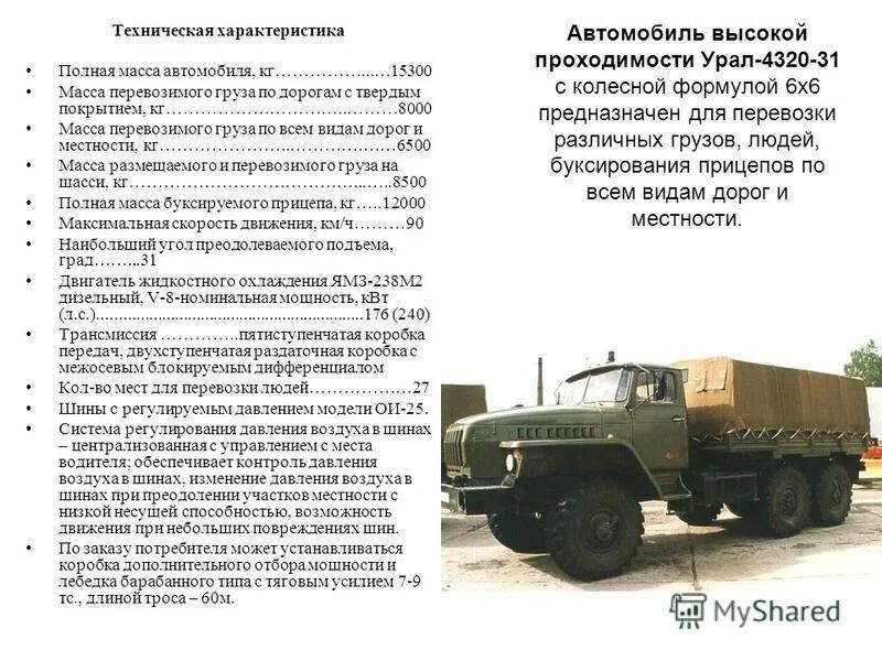 Урал-4320 технические характеристики таблица. Урал-4320 грузовой автомобиль характеристики технические. ТТХ Урал 4320 военный. ТТХ Урал 4320 ЯМЗ 238.