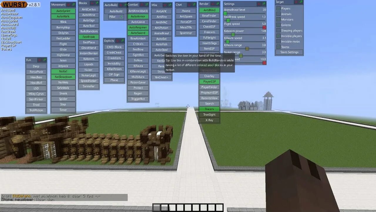 Чит краш сервер. Wurst поиск серверов. minecraft-op-hack-exploit.