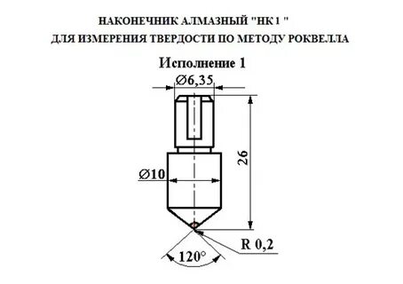 Алмазный наконечник роквелла