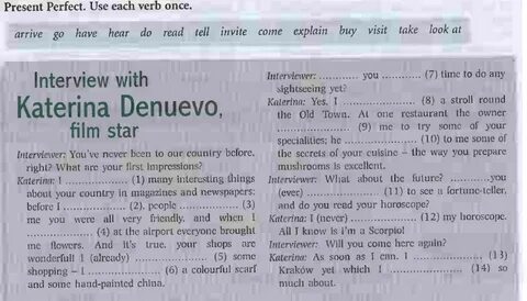 Present perfect simple текст