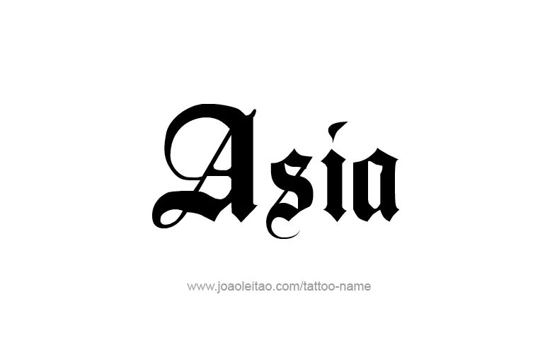 Asia name. Татуировка имя Asya.