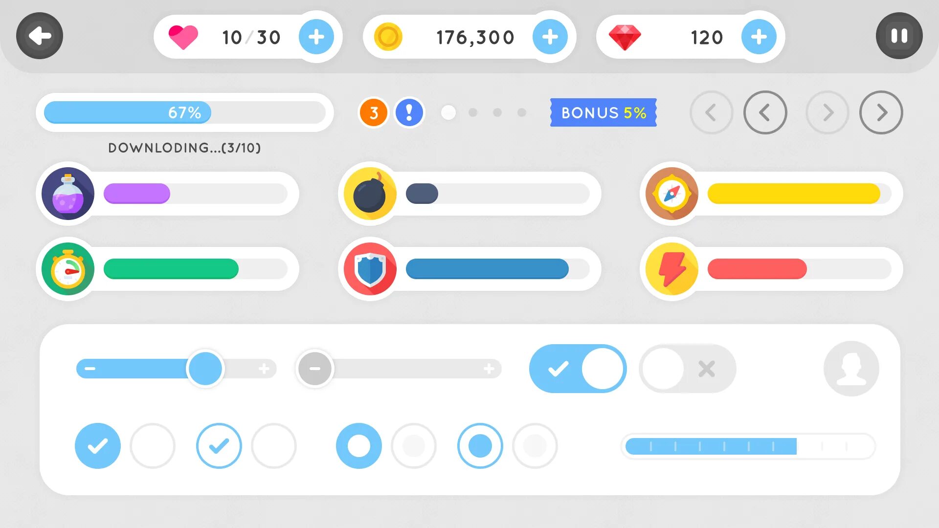 Кнопки в мобильных приложениях. Ui kit для игры. ui kit игры интерфейс. интерфейсы игр в стиле flat. интерфейс управления в мобильных играх.
