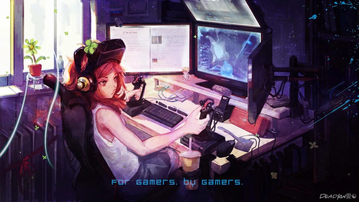 Gamer art. Девушка геймер. Красивые девушки геймерши. Геймер арт. Компьютер арт.
