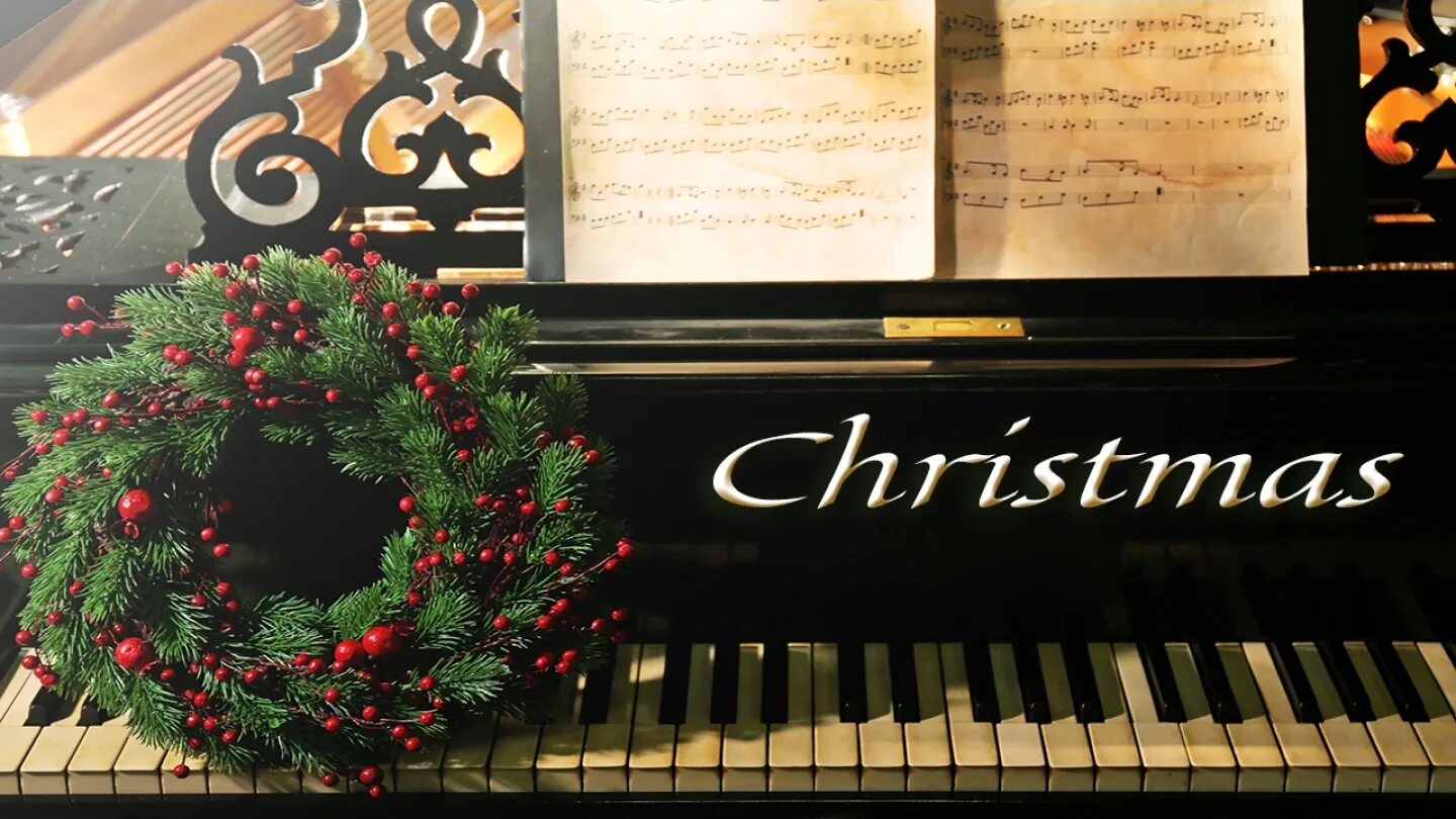 Новогодние открытки с роялем. Рояль Рождество. Рояль новый год. С новым годом пианисту.