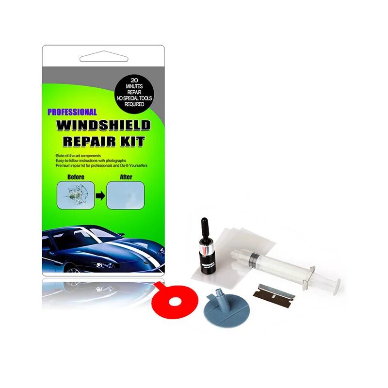Клей Windshield Repair Kit. TV-449 набор для устранения трещин на стекле Windshield Repair Kit. Набор для устранения трещин на стекле Windshield Repair Kit. R0006 набор для ремонта лобового стекла, кратн. 1 747763 Auto-Comfort.