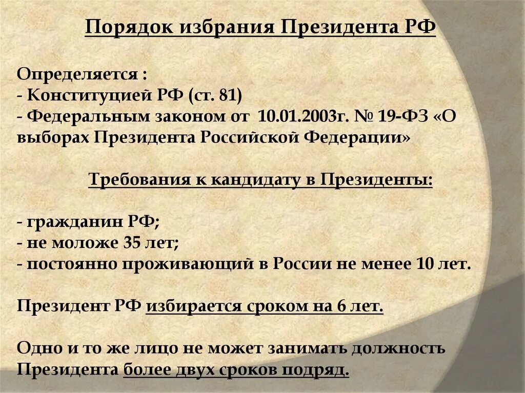 Выборы в рф определяют. Порядок избирания президента. Порядок избрания президента РФ. Порядок выбора президента РФ.