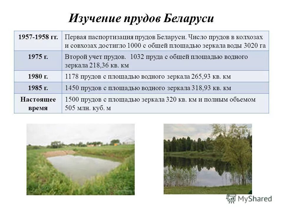 Площадь пруда в м2. Водные ресурсы беларуси. площадь водоема. паспортизация прудов и водоемов.. план изучения водоёма.