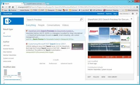 Search preview