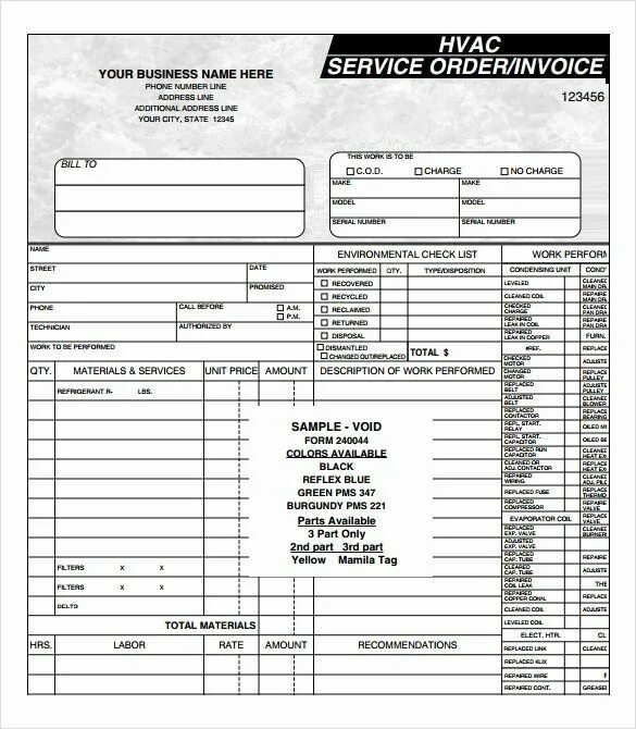 Order pdf. HVAC Maintenance Checklist. Maintenance Contract Sample. Samples of Invoices HVAC Companies. Check list HVAC.