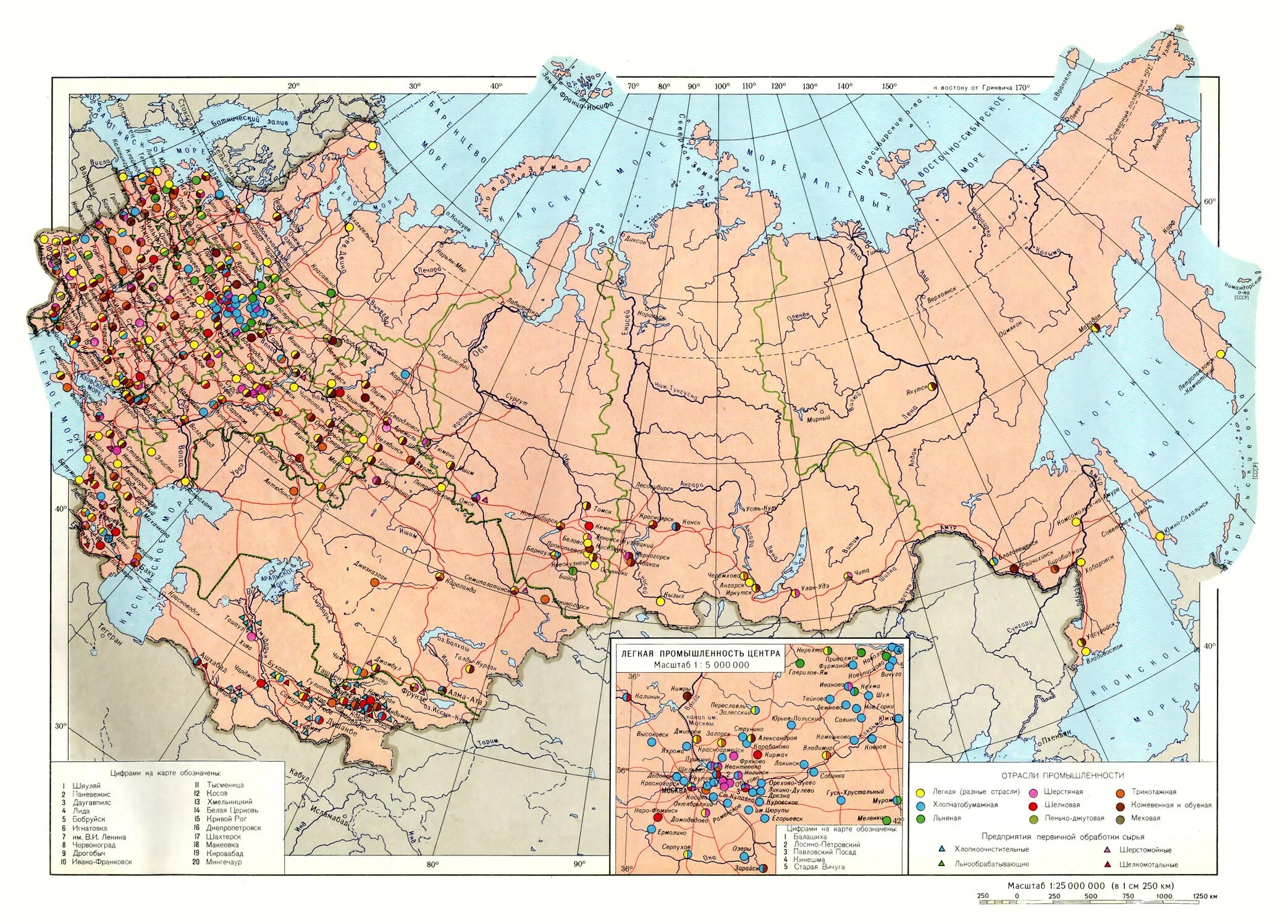 Легкая крупные центры. Карта легкой промышленности России. География легкой промышленности России карта. Карта легкая промышленность СССР. Текстильная промышленность СССР карта.