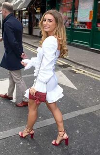 Dani Dyer in white dress spotted in Soho-11 - GotCeleb.