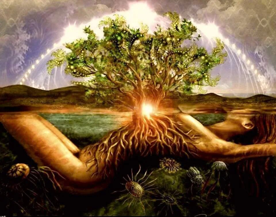 Богиня Гайя мать земля. Магическое дерево. О природе богов. Изобилие природы. Медитация энергетических связей