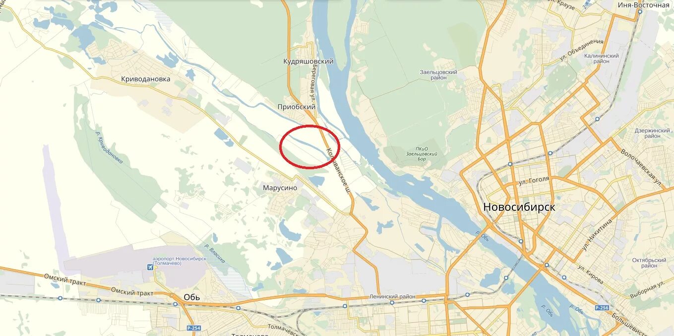 Река иня на карте