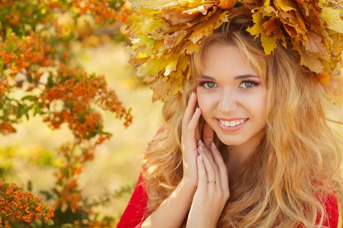 Красивые картинки девушка осень