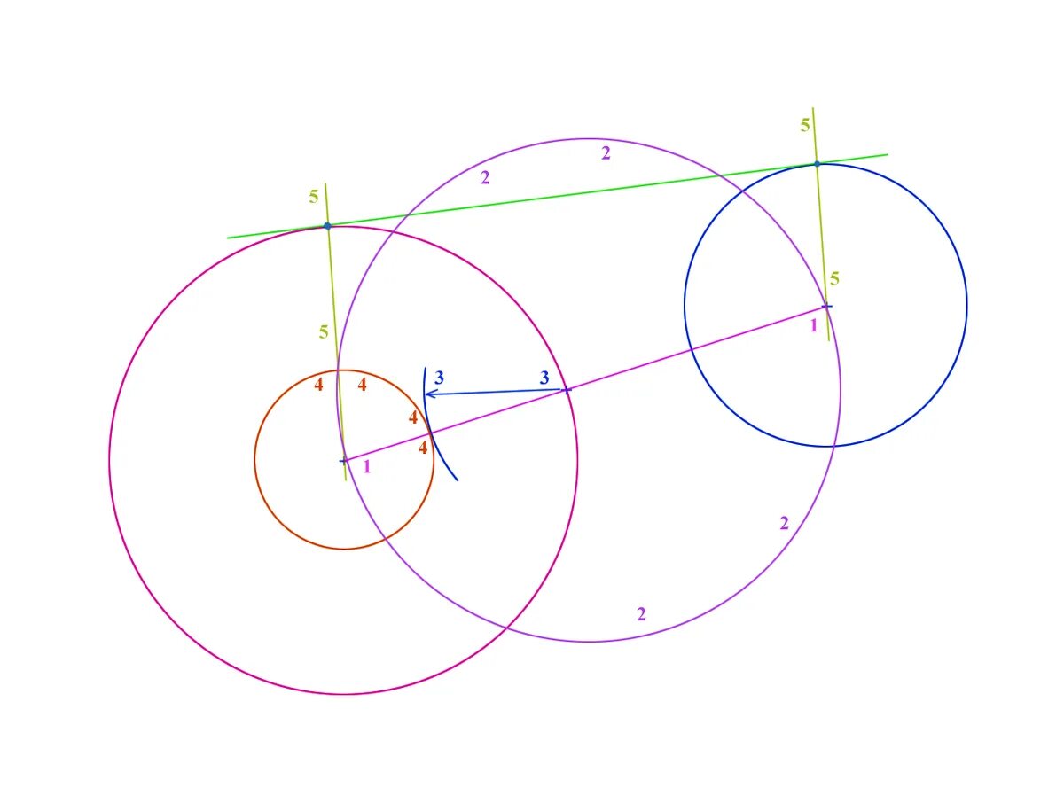 Построение центра данной окружности. Соединить две окружности линией. Линия центров окружностей. Изображение окружности на плоскости. Построение в два круга.